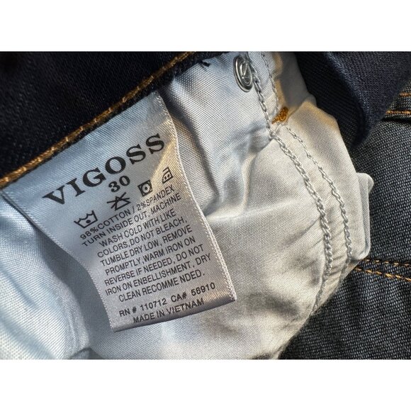 Vigoss Ace Skinny Dark Wash Size 30 /30  Stretch Straight Leg NWT - Picture 5 of 11
